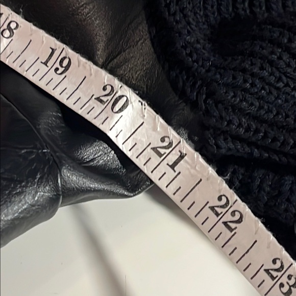 EUC Signature Jones NY Jacket- Button Up Black Faux Leather and Knit Sz L - Picture 10 of 11